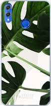 Honor 8X Hoesje Transparant TPU Case - Tropical Plants #ffffff