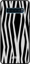 Samsung Galaxy S10 Plus Hoesje TPU Case - Zebra Print #ffffff
