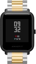 Stalen Smartwatch bandje - Geschikt voor  Xiaomi Amazfit Bip stalen band - zilver/goud - Horlogeband / Polsband / Armband