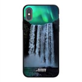 iPhone X Hoesje TPU Case - Waterfall Polar Lights #ffffff