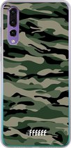 Huawei P30 Hoesje Transparant TPU Case - Woodland Camouflage #ffffff