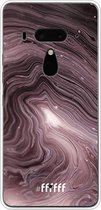 HTC U12+ Hoesje Transparant TPU Case - Purple Marble #ffffff