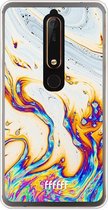Nokia 6 (2018) Hoesje Transparant TPU Case - Bubble Texture #ffffff