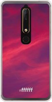 Nokia 6 (2018) Hoesje Transparant TPU Case - Red Skyline #ffffff