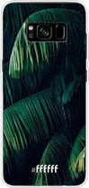 6F hoesje - geschikt voor Samsung Galaxy S8 Plus -  Transparant TPU Case - Palm Leaves Dark #ffffff