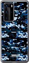 Huawei P40 Pro Hoesje Transparant TPU Case - Navy Camouflage #ffffff