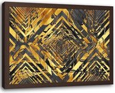 Foto in frame Abstracte patroon, 100x70cm, bruin/goud, Premium print