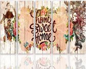 Schilderij Home Sweet Home, XXL, 5 luik,