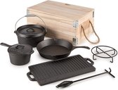 Hotrod Masterplan Dutch Oven Set 7-delig BBQ Pottenset Gietijzer