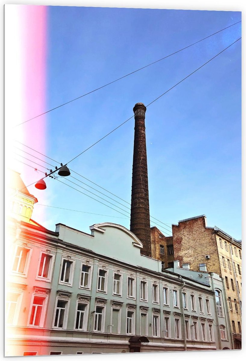 Forex - Schoorsteen op Gebouw - 60x90cm Foto op Forex