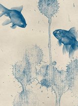 Fotobehang - Blue Fish 192x260cm - Vliesbehang