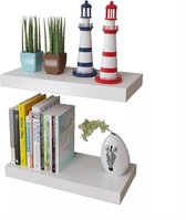 Zwevende boekenplank - Wandplanken Boekensteun - Boekenkast - Zwevend - Wit 2 st