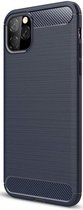 Apple iPhone 12 Pro Hoesje Geborsteld TPU Flexibele Back Cover Blauw