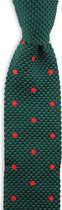 We Love Ties - Stropdas Spotted Frank - gebreid polyester - groen / rood