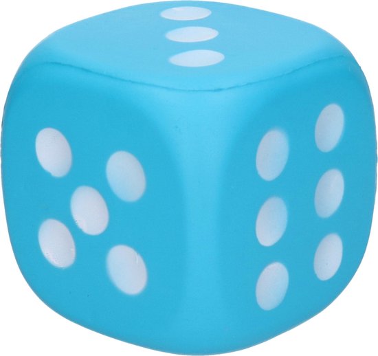 Thumbnail van een extra afbeelding van het spel 1x Grote foam dobbelsteen/dobbelstenen blauw 12 cm - Dobbelspellen - Spelletjes met dobbelstenen