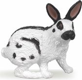 Plastic speelgoed figuur zwart/wit konijn 4 cm