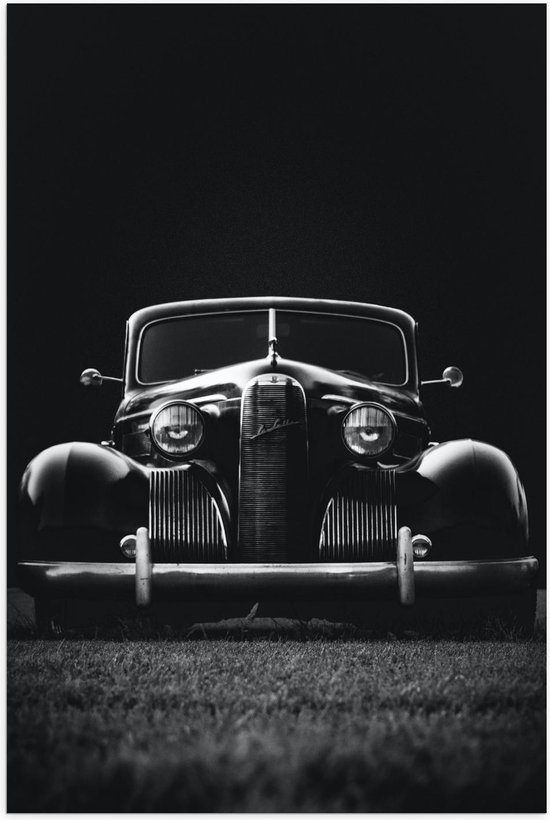 Poster Photo noir et blanc des styles d'effet de filtre de grain de film de  voiture-vintage classique