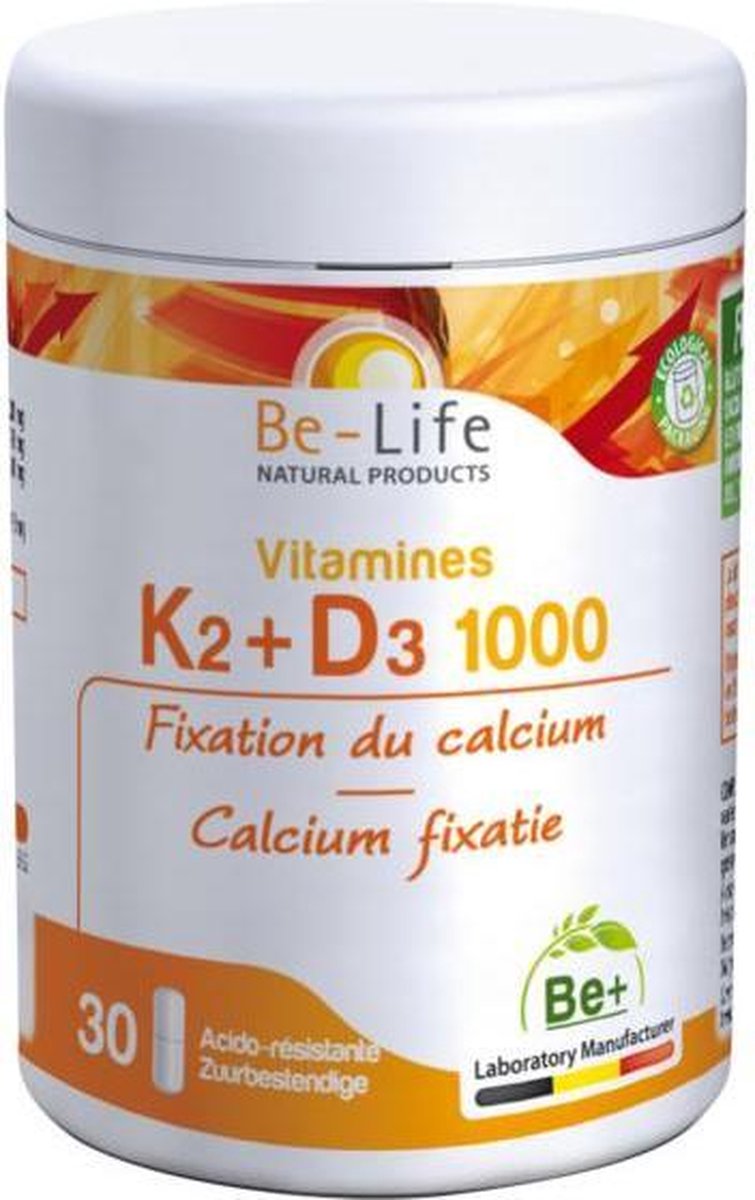 Vitamines K2 D3 1000 Be Life Caps 30