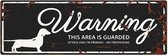 D&D Waakbord / Warning sign dachshund gb Zwart 40x14cm