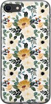 iPhone SE 2020 hoesje siliconen - Lovely flowers - Soft Case Telefoonhoesje - Bloemen - Transparant, Geel