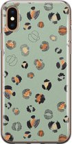 iPhone XS Max hoesje siliconen - Luipaard baby leo - Soft Case Telefoonhoesje - Luipaardprint - Transparant, Blauw