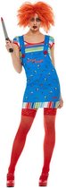 Smiffy's - Chucky & Child's Play Kostuum - Chucky Wil Met Je Spelen - Vrouw - Blauw - Medium - Halloween - Verkleedkleding