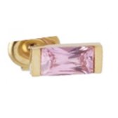 Twice As Nice Ring in goudkleurig edelstaal, baguette, roze kristal  54