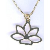 Twice As Nice Halsketting in 18kt verguld zilver, lotusbloem 45 cm+5 cm