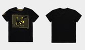 Pokémon Heren Tshirt -S- Attacking Pika Zwart