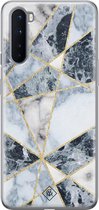 OnePlus Nord hoesje siliconen - Marmer blauw | OnePlus Nord case | blauw | TPU backcover transparant