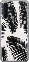 OnePlus Nord hoesje siliconen - Palm leaves silhouette | OnePlus Nord case | zwart | TPU backcover transparant