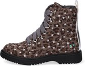 Bunnies JR 220941-784 Meisjes Biker Boots - Grijs/Print - Imitatieleer - Veters