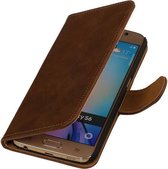 Wicked Narwal | Bark bookstyle / book case/ wallet case Hoes voor Samsung Galaxy S6 G920F Bruin