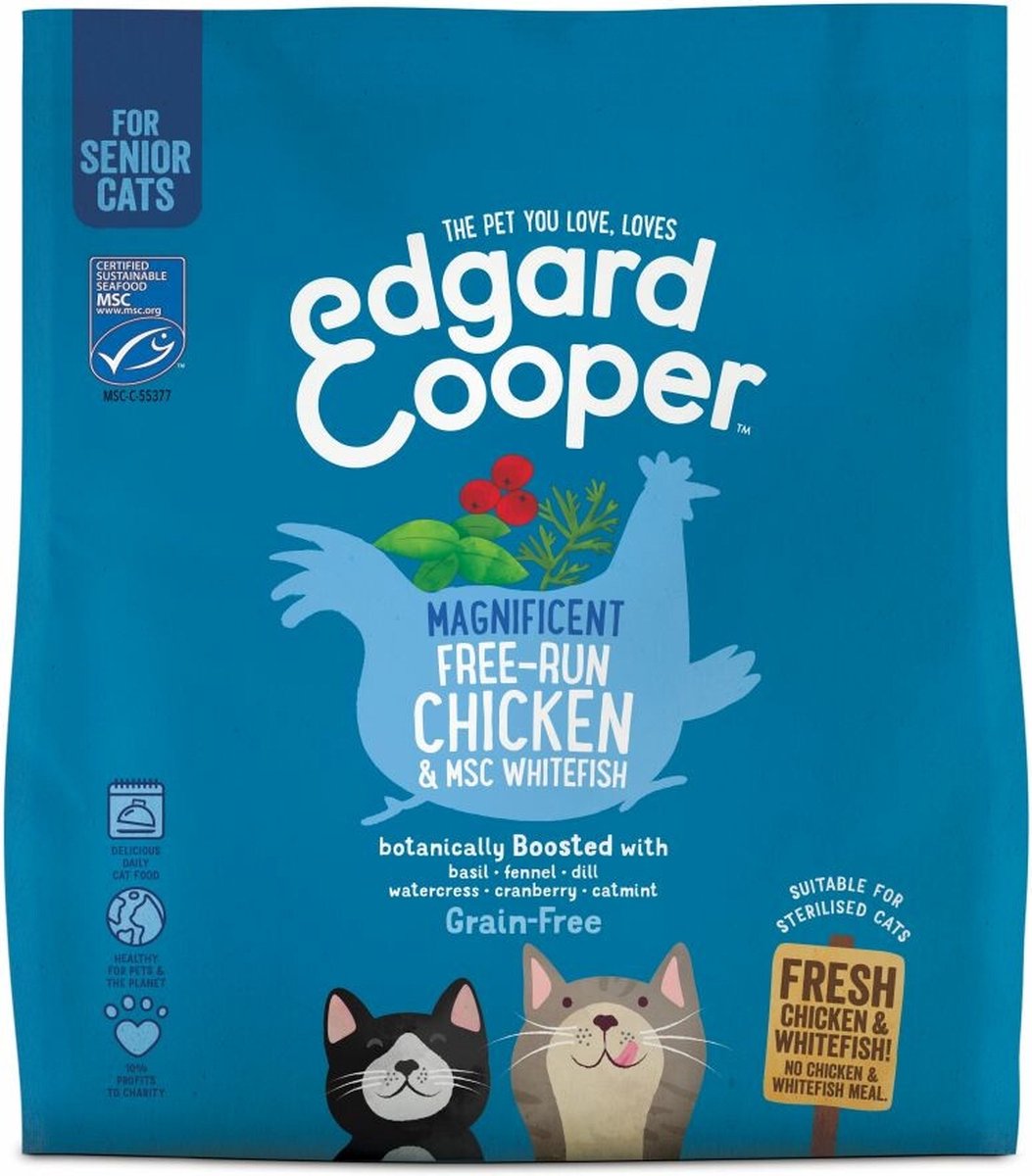 Edgard&Cooper Senior Kip&Witvis - Kattenvoer - 1.75 kg