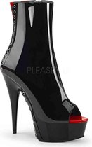 Pleaser Plateau Laarzen -35 Shoes- DELIGHT-1025 US 5 Zwart/Rood