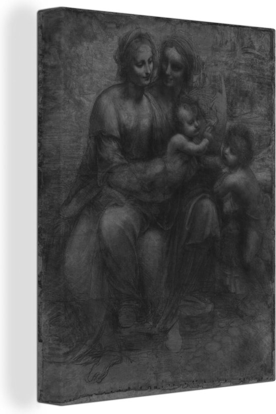 Canvas Schilderij Anna te Drieën - Leonardo da Vinci - 30x40 cm - Wanddecoratie