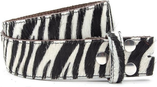 A-Zone Dames riem zonder gesp zebra print - dames riem - 4 cm breed - Zebra  - Echt... | bol.com