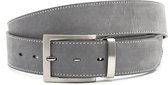 JV Belts Grijze suede broekriem heren - heren riem - 4 cm breed - Grijs - Echt Suede leer - Taille: 115cm - Totale lengte riem: 130cm