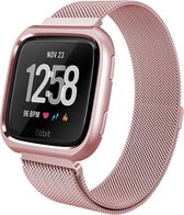 Versa milanese case band - rose rood - Geschikt voor Fitbit