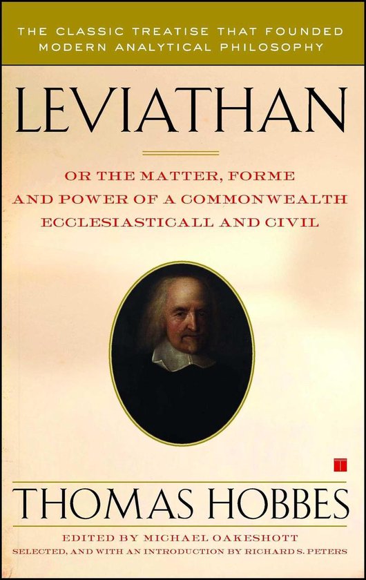 Couverture du livre 'Léviathan' de Thomas Hobbes. Œuvre classique qui a fondé la philosophie analytique moderne.