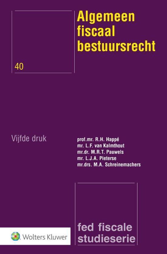 Fed fiscale studieserie 40 - Algemeen fiscaal bestuursrecht - cover