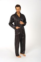 Heren pyjama satijn 94010 - antraciet - 48