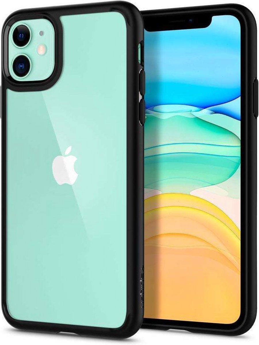 Spigen Ultra Hybrid TPU Polycarbonaat geschikt voor iPhone 11 Case - Zwart