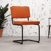 Industriele Eetkamerstoel Rib Industrial Oranje - Zwart Frame