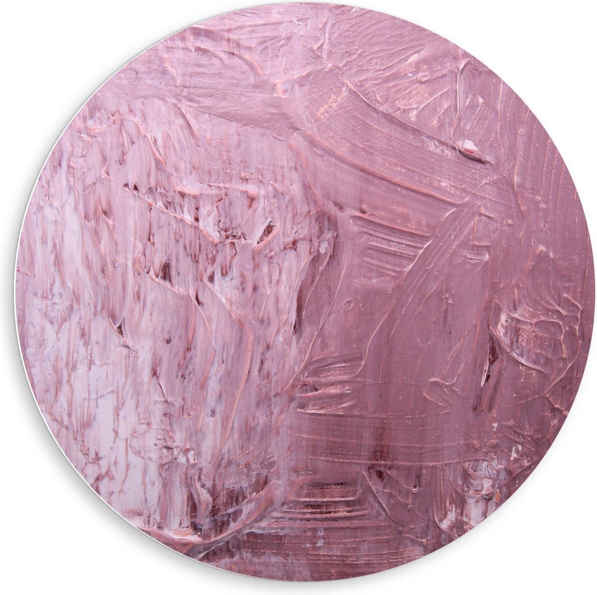 KuijsFotoprint - Schilderij - Plakkaat Verf - Wit En Roze - 80 X 80 Cm