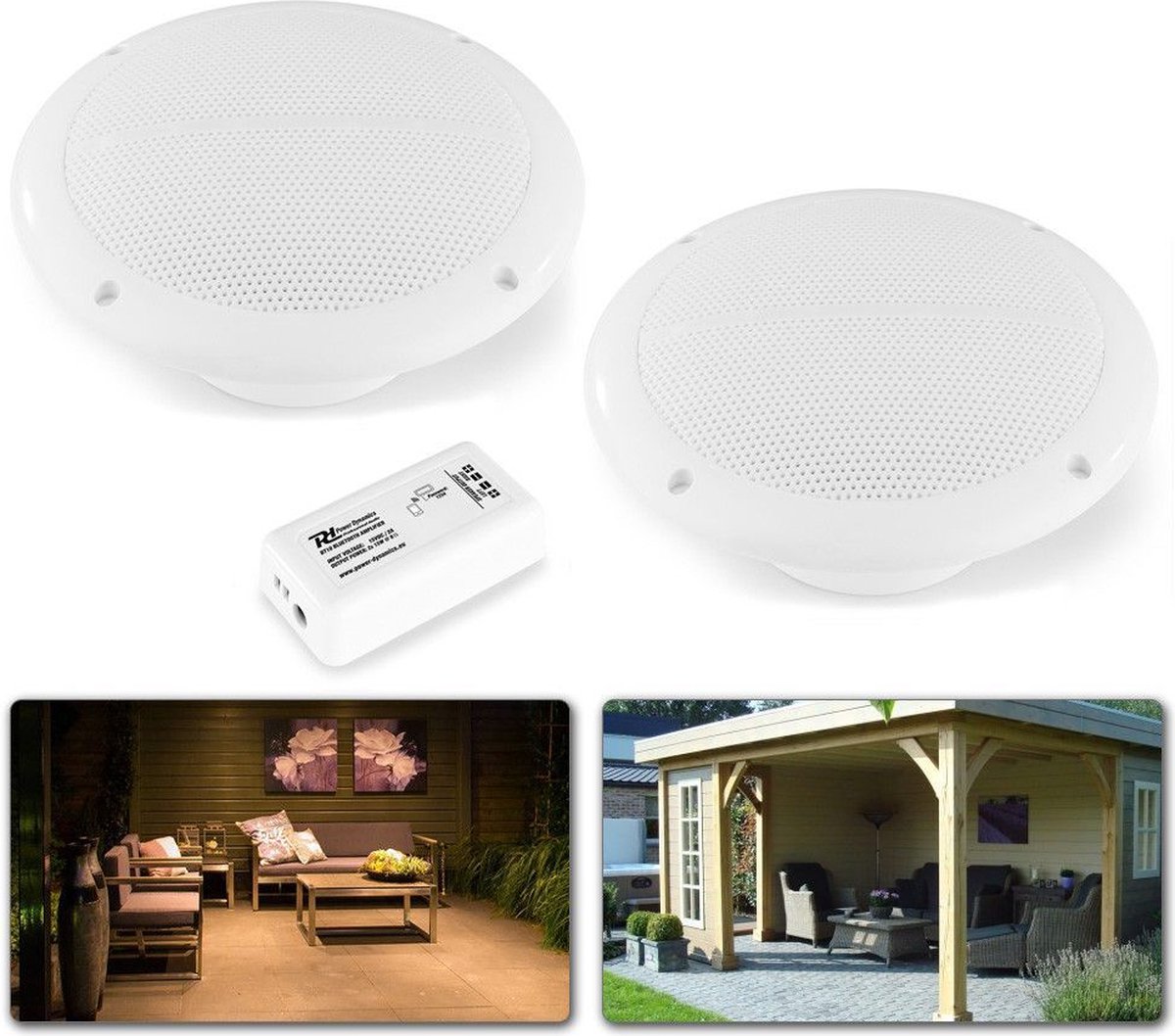 Bluetooth speakerset - Power Dynamics BT10SET - Inbouw speakers plafond - Buiten speakers voor badkamer, tuin, terras, etc. - Power Dynamics
