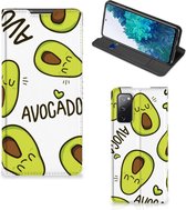 Mobiel Bookcase Valentijn Cadeautje Haar Geschikt voor Samsung Galaxy S20 FE Smart Cover Hoesje Avocado Singing