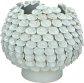 SVJ Bloempot Olam Keramiek bolvormig wit - H 29 x Ø 32.5 cm