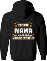 Moeder vest  – Mama vest met capuchon Dames – Perfect Moederdag Sweatvest  - Geschenk vest Cadeau – Hoodie met rits - Maat L