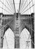 Schilderij Brooklyn Bridge, 4 maten, zwart/wit